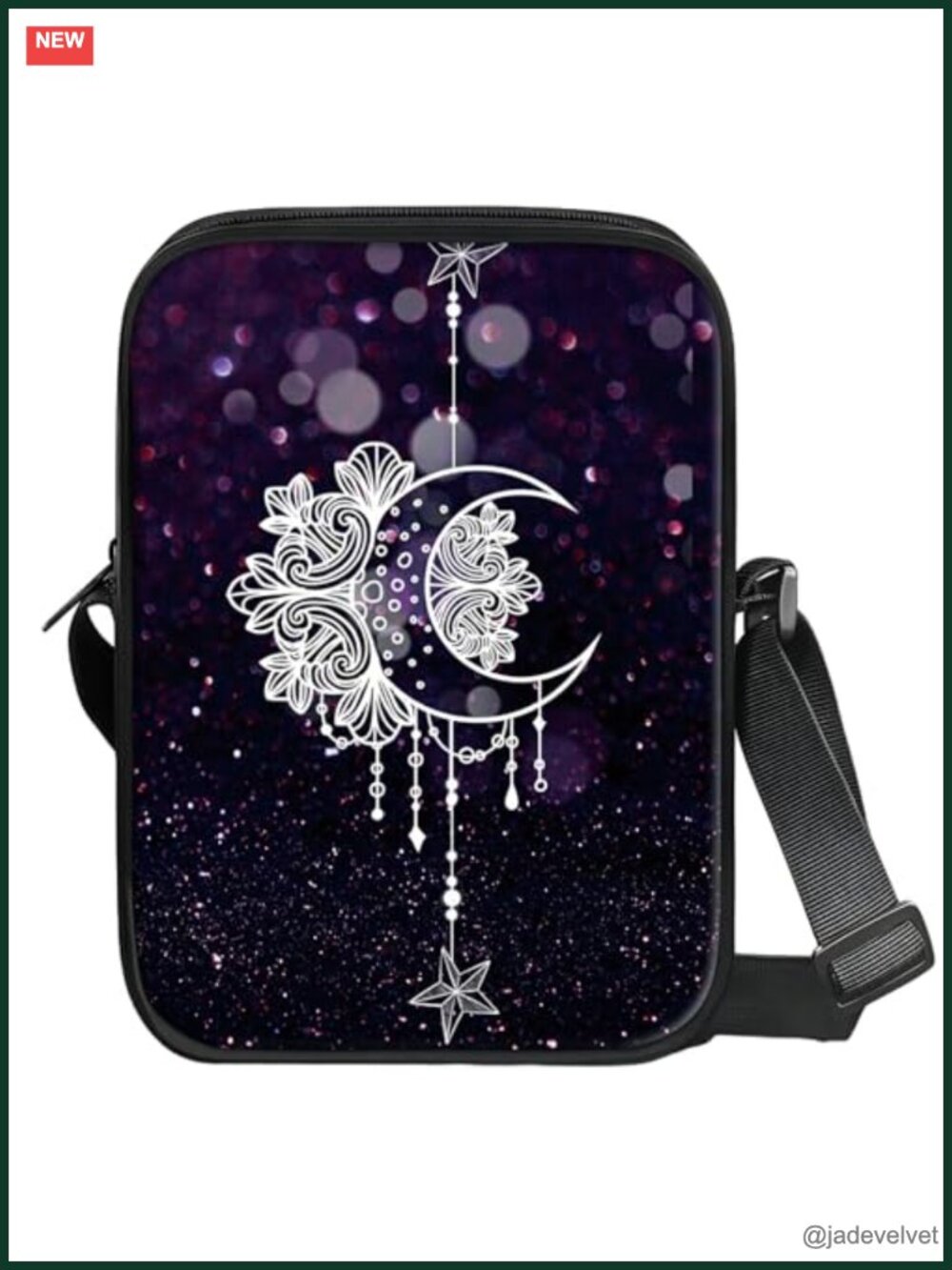 Crossbody Bag with Zipper Closure, Compact Messenger Bag with Adjustable Strap